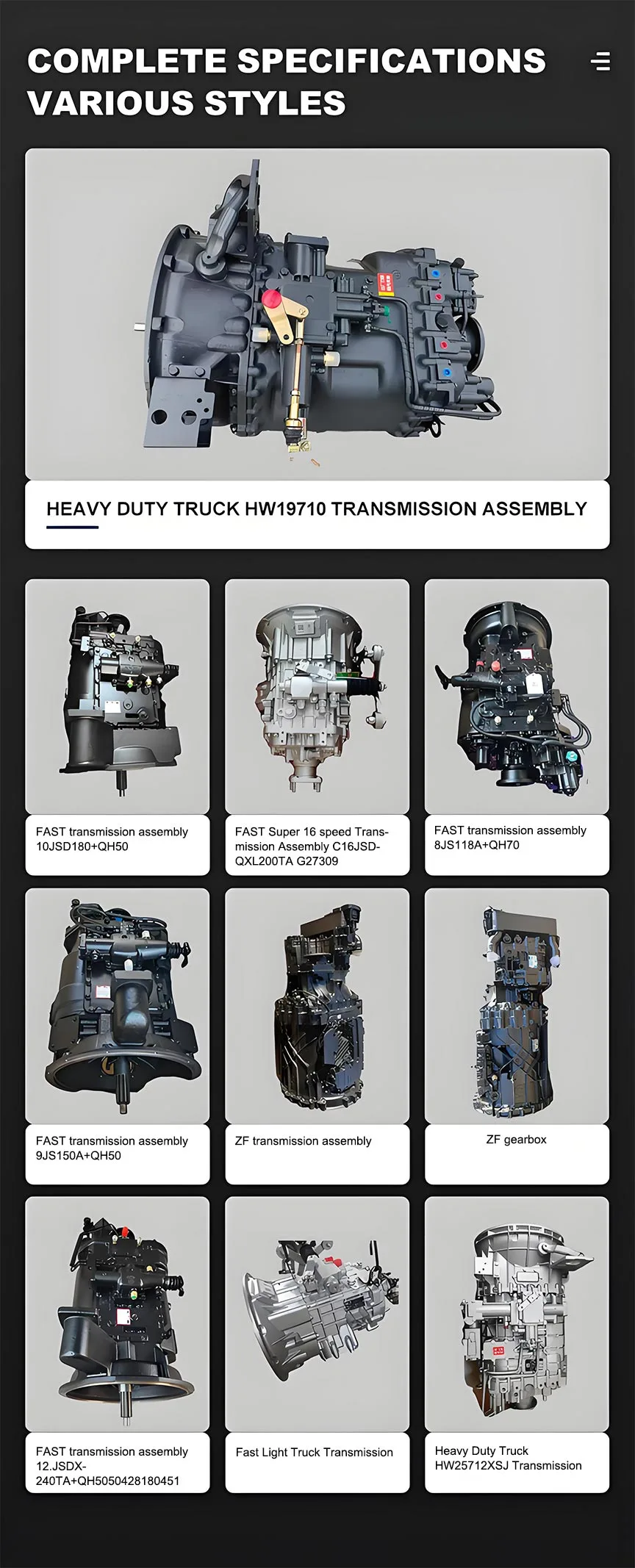 Second-hand truck transmission gearbox